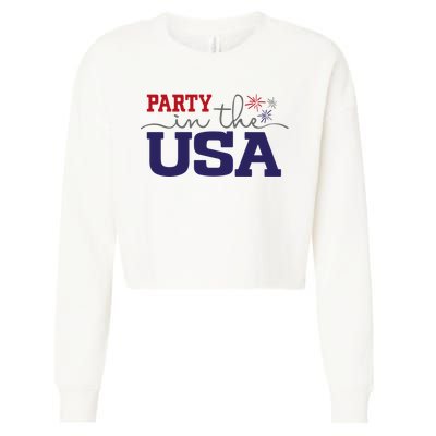 Party In The USA Fourth Of July Cropped Pullover Crew