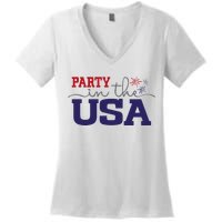 Party In The USA Fourth Of July Women's V-Neck T-Shirt