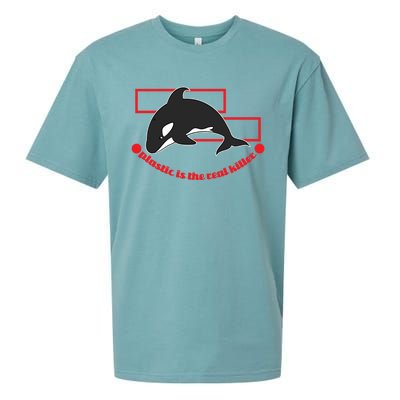 Plastic Is The Real Killer Gift Whale Gift Sueded Cloud Jersey T-Shirt