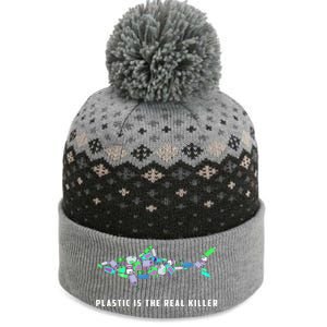 Plastic Is The Real Killer Costume Shark Save Ocean Cool Gift The Baniff Cuffed Pom Beanie