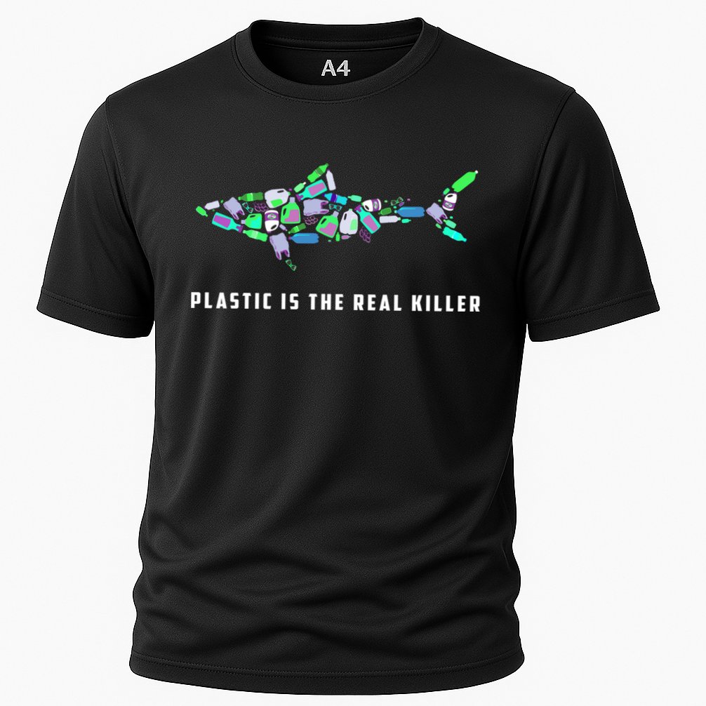 Plastic Is The Real Killer Costume Shark Save Ocean Cool Gift Cooling Performance Crew T-Shirt