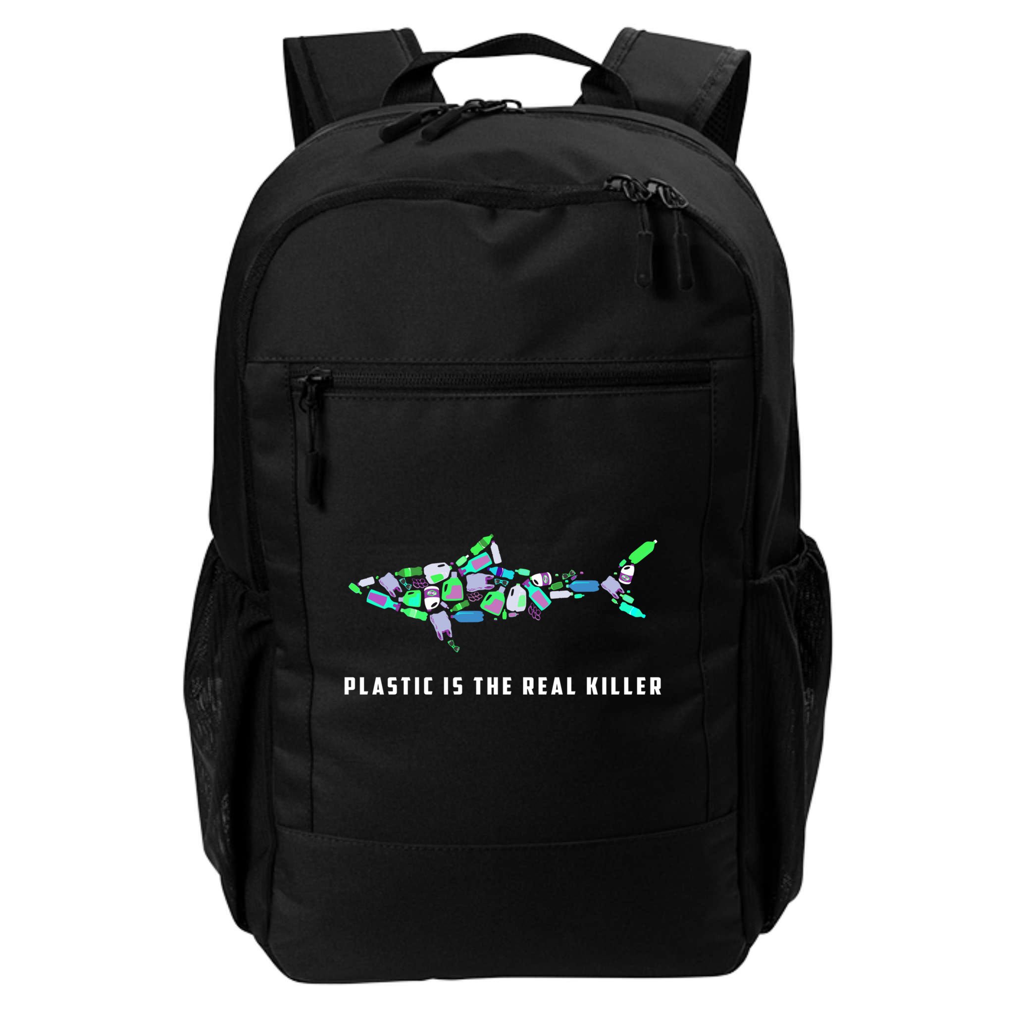 Plastic Is The Real Killer Costume Shark Save Ocean Cool Gift Backpack