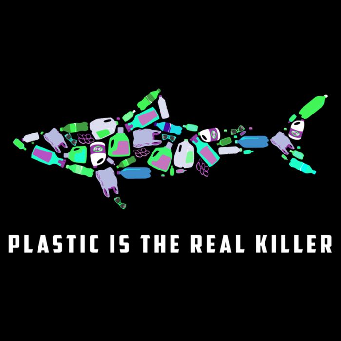 Plastic Is The Real Killer Costume Shark Save Ocean Cool Gift Drawstring Bag
