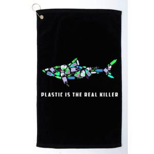 Plastic Is The Real Killer Costume Shark Save Ocean Cool Gift Platinum Collection Golf Towel