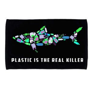 Plastic Is The Real Killer Costume Shark Save Ocean Cool Gift Microfiber Hand Towel