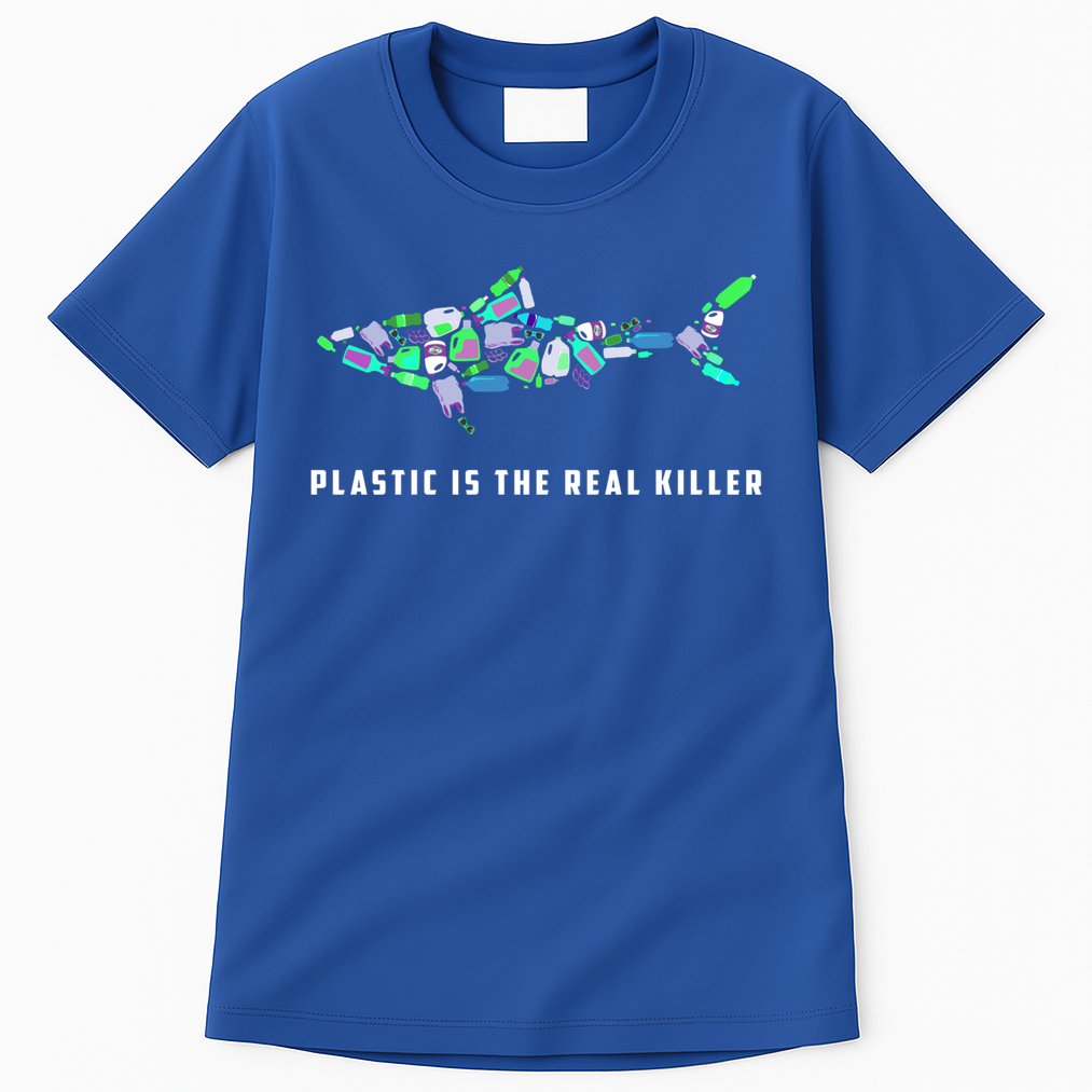Plastic Is The Real Killer Costume Shark Save Ocean Cool Gift Tall T-Shirt