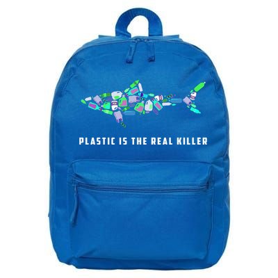 Plastic Is The Real Killer Costume Shark Save Ocean Cool Gift 16 in Basic Backpack