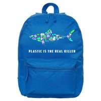 Plastic Is The Real Killer Costume Shark Save Ocean Cool Gift 16 in Basic Backpack
