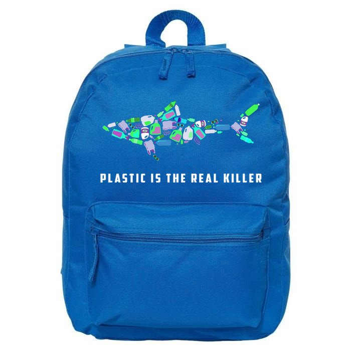 Plastic Is The Real Killer Costume Shark Save Ocean Cool Gift 16 in Basic Backpack