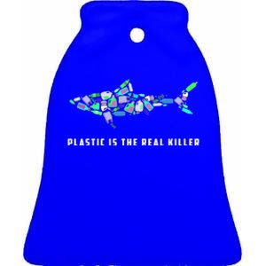 Plastic Is The Real Killer Costume Shark Save Ocean Cool Gift Ceramic Bell Ornament