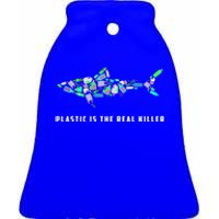 Plastic Is The Real Killer Costume Shark Save Ocean Cool Gift Ceramic Bell Ornament