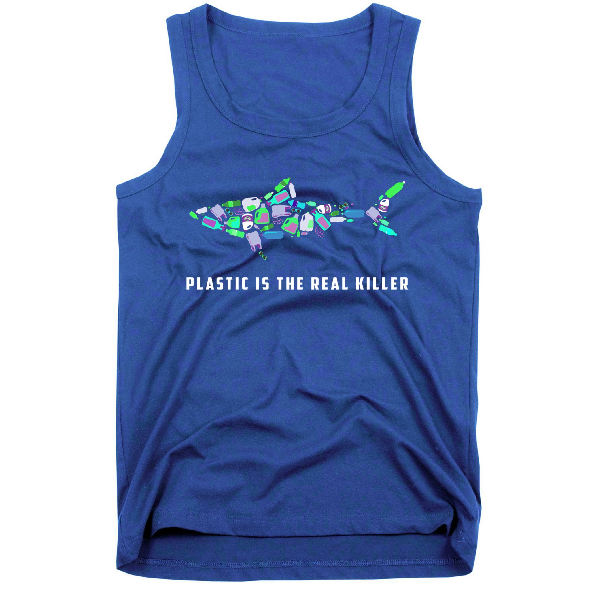 Plastic Is The Real Killer Costume Shark Save Ocean Cool Gift Tank Top
