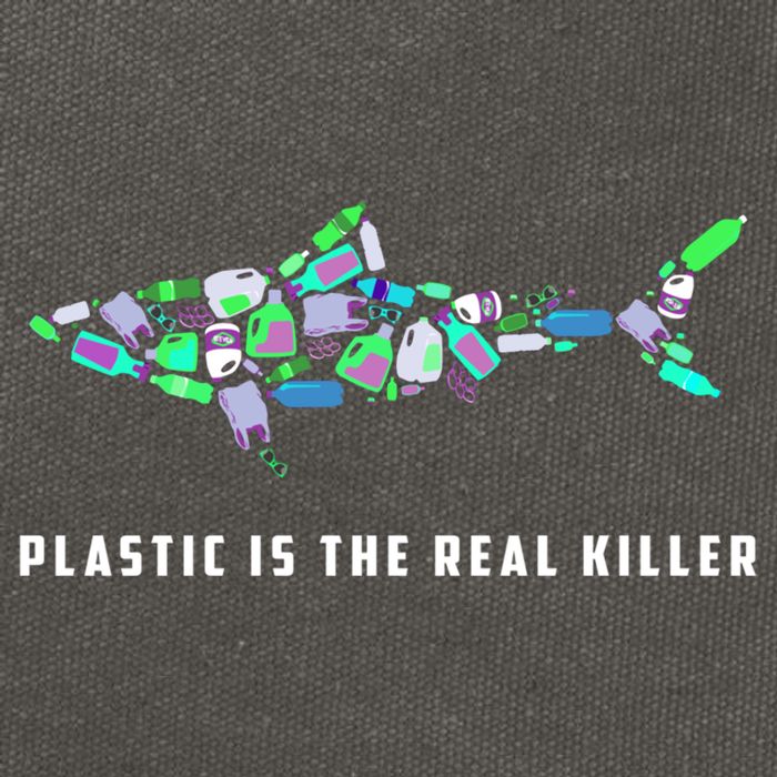 Plastic Is The Real Killer Costume Shark Save Ocean Cool Gift Cotton Canvas Backpack
