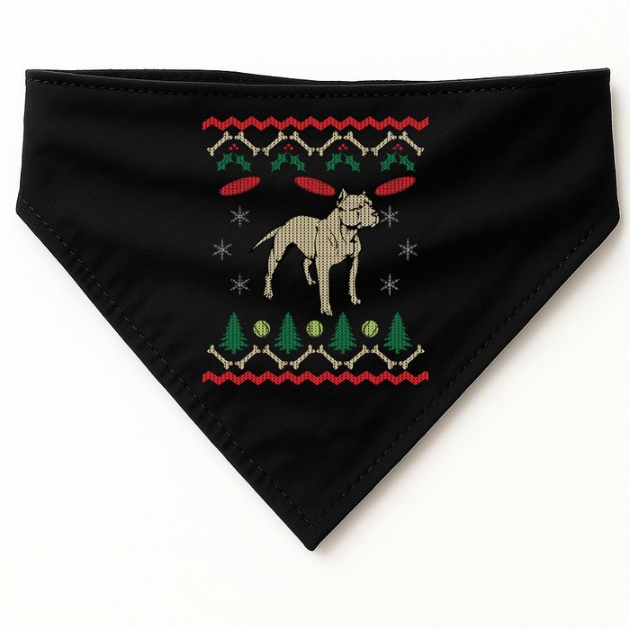 Pitbull Ugly Christmas Sweater USA-Made Doggie Bandana