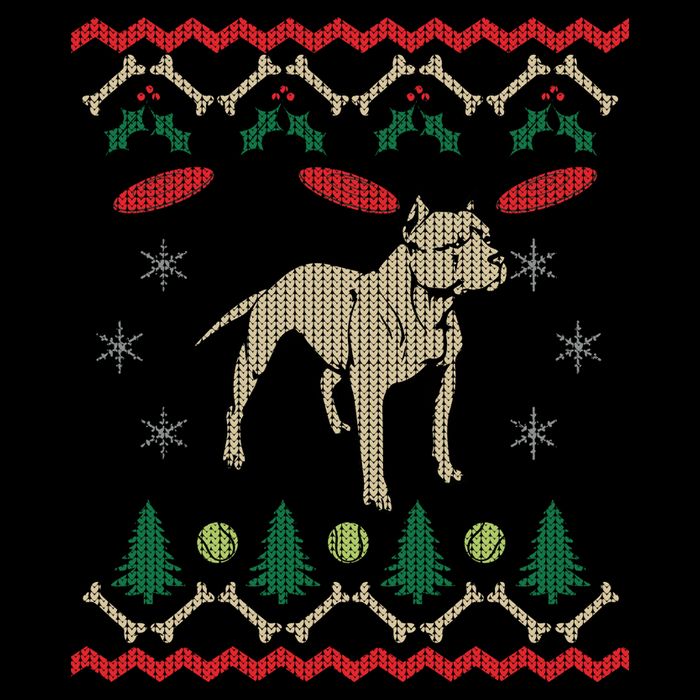 Pitbull Ugly Christmas Sweater USA-Made Doggie Bandana