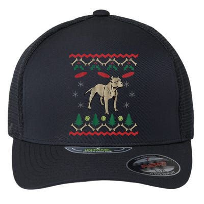 Pitbull Ugly Christmas Sweater Flexfit Unipanel Trucker Cap