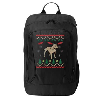 Pitbull Ugly Christmas Sweater City Backpack