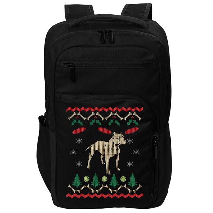 Pitbull Ugly Christmas Sweater Impact Tech Backpack