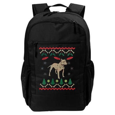 Pitbull Ugly Christmas Sweater Daily Commute Backpack