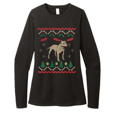 Pitbull Ugly Christmas Sweater Womens CVC Long Sleeve Shirt