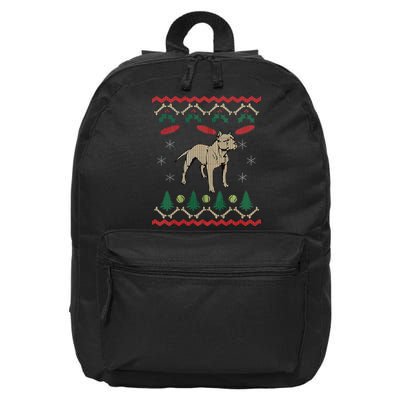 Pitbull Ugly Christmas Sweater 16 in Basic Backpack