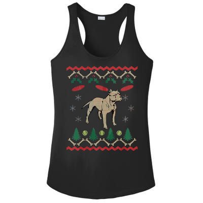 Pitbull Ugly Christmas Sweater Ladies PosiCharge Competitor Racerback Tank