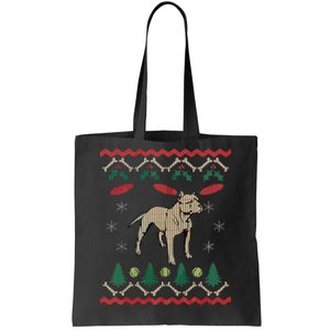 Pitbull Ugly Christmas Sweater Tote Bag