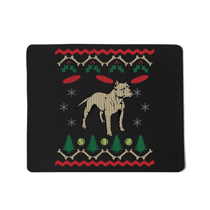 Pitbull Ugly Christmas Sweater Mousepad