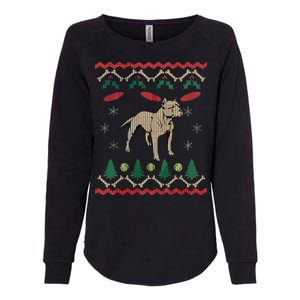 Pitbull Ugly Christmas Sweater Womens California Wash Sweatshirt