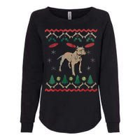 Pitbull Ugly Christmas Sweater Womens California Wash Sweatshirt