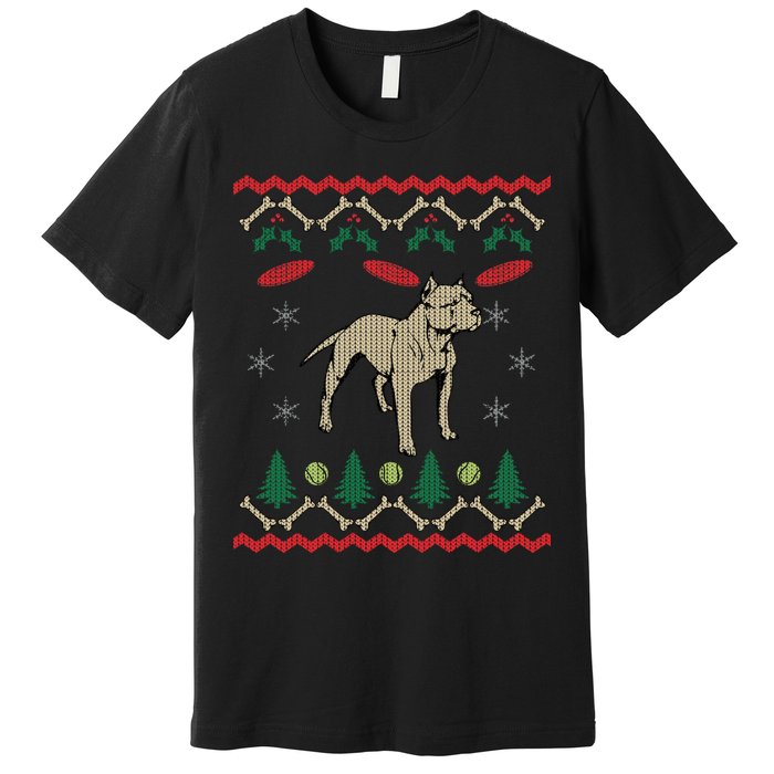 Pitbull Ugly Christmas Sweater Premium T-Shirt