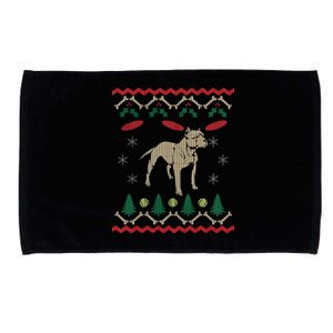 Pitbull Ugly Christmas Sweater Microfiber Hand Towel