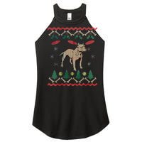 Pitbull Ugly Christmas Sweater Women's Perfect Tri Rocker Tank