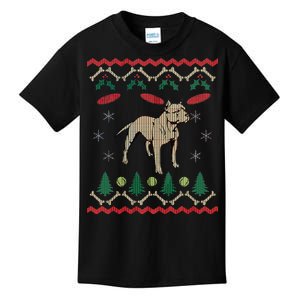 Pitbull Ugly Christmas Sweater Kids T-Shirt