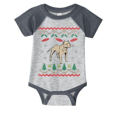 Pitbull Ugly Christmas Sweater Infant Baby Jersey Bodysuit