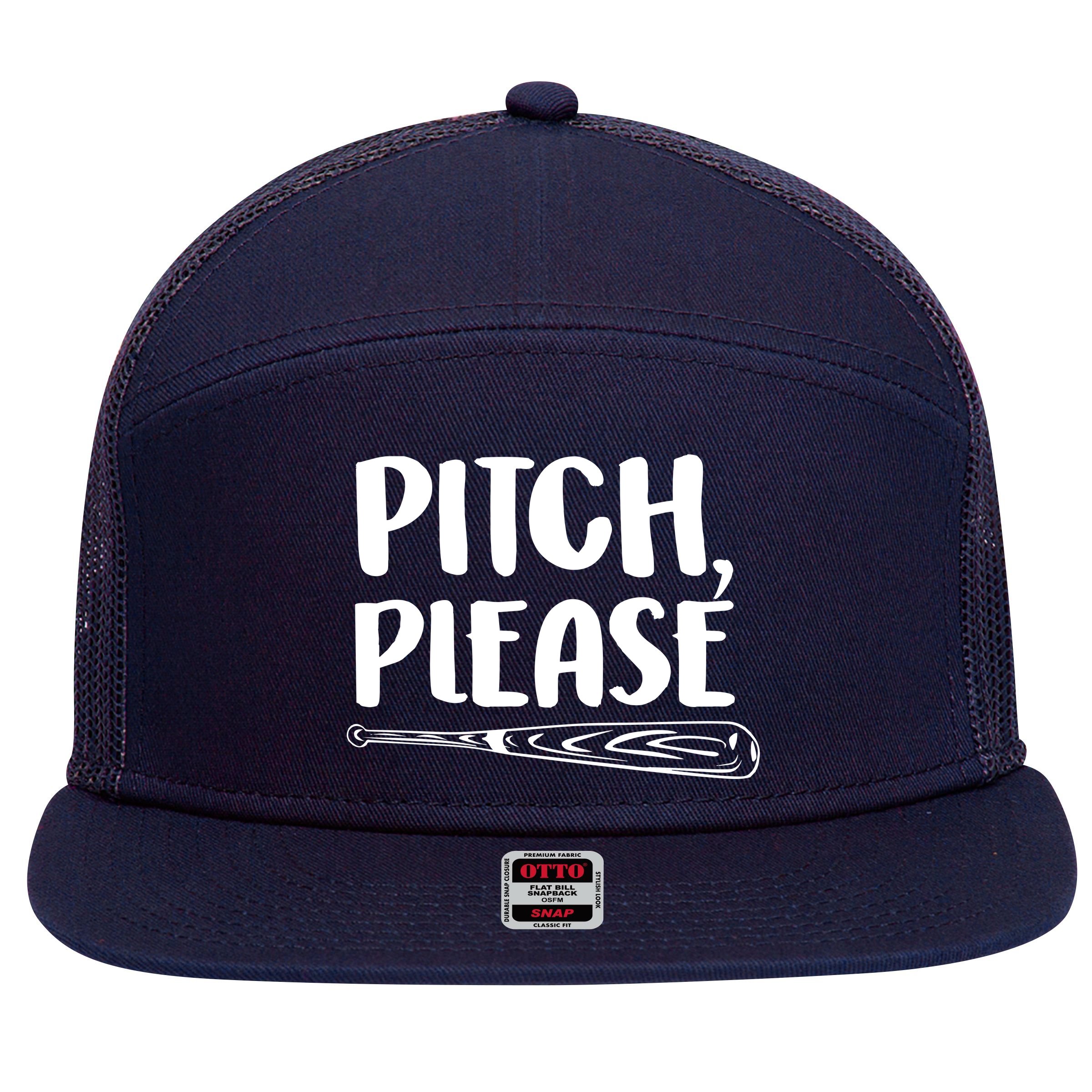 Pitch Please 7 Panel Mesh Trucker Snapback Hat