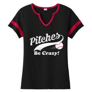 Pitches Be Crazy Ladies Halftime Notch Neck Tee