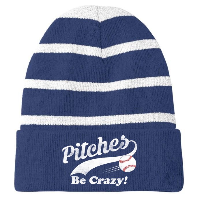 Pitches Be Crazy Striped Beanie with Solid Band