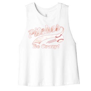 Pitches Be Crazy Women's Racerback Cropped Tank