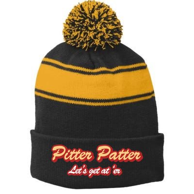 Pitter Patter Do It To 'Er Stripe Pom Pom Beanie