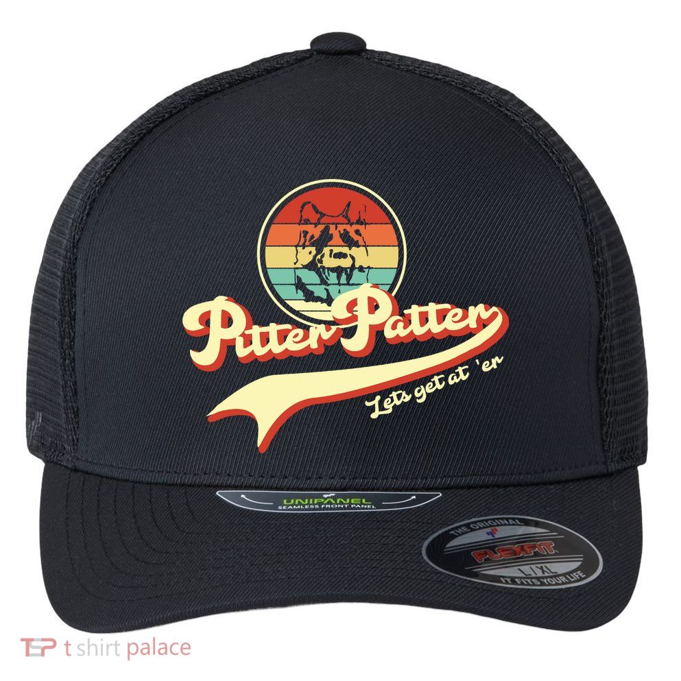 Pitter Patter Let's Get At Er Retro Flexfit Unipanel Trucker Cap