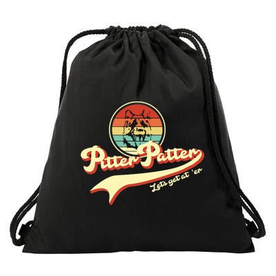 Pitter Patter Let's Get At Er Retro Drawstring Bag