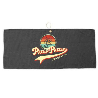 Pitter Patter Let's Get At Er Retro Large Microfiber Waffle Golf Towel