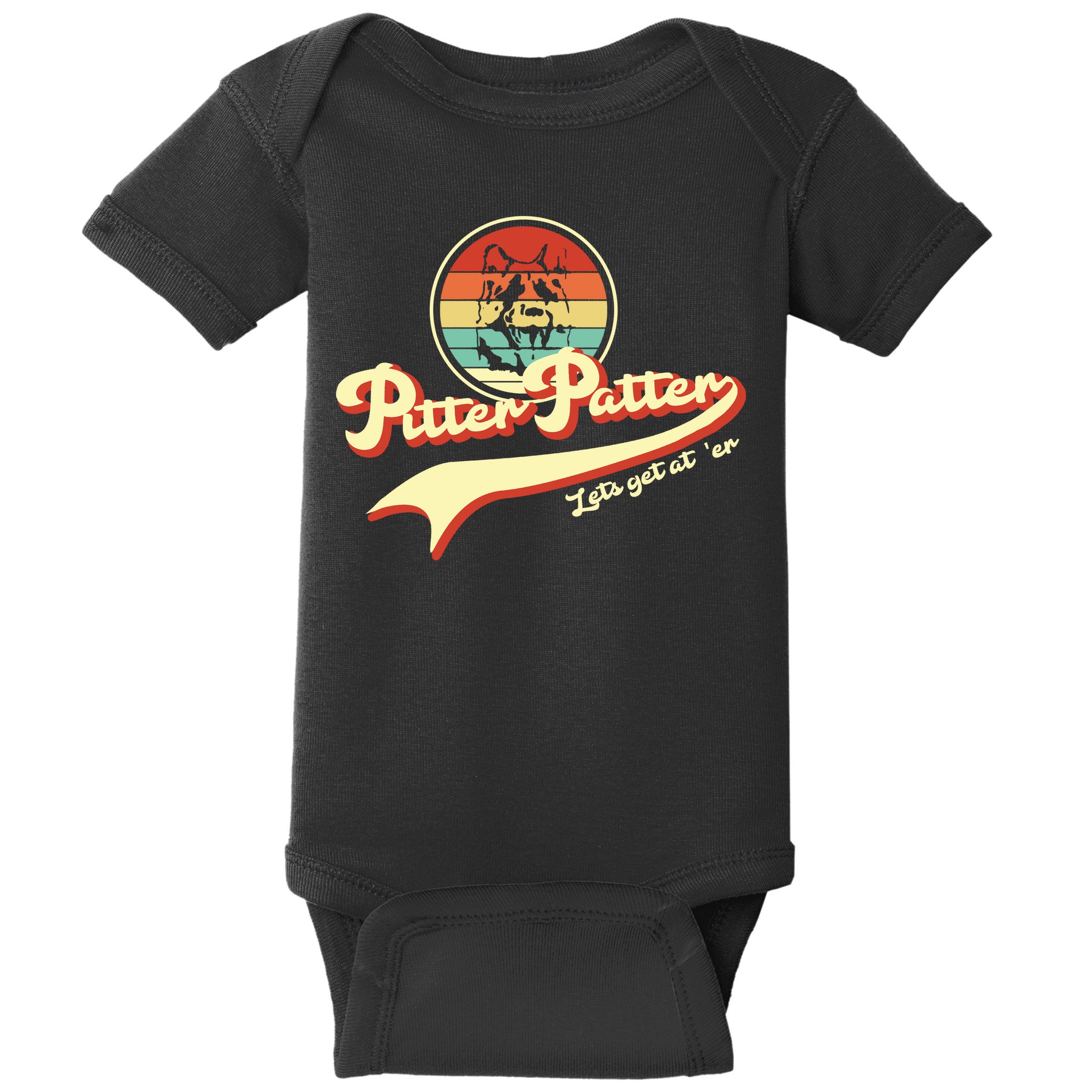 Pitter Patter Let's Get At Er Retro Baby Bodysuit