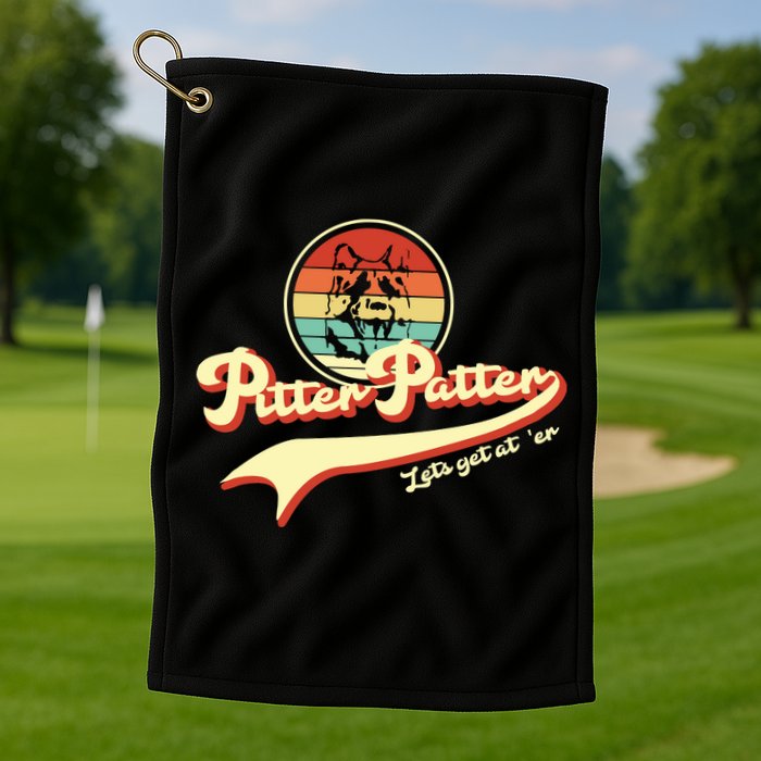 Pitter Patter Let's Get At Er Retro Golf Towel