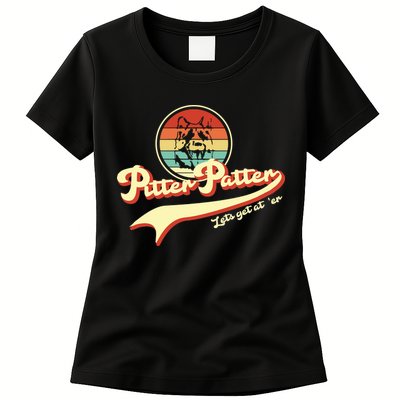 Pitter Patter Let's Get At Er Retro Womens T-Shirt