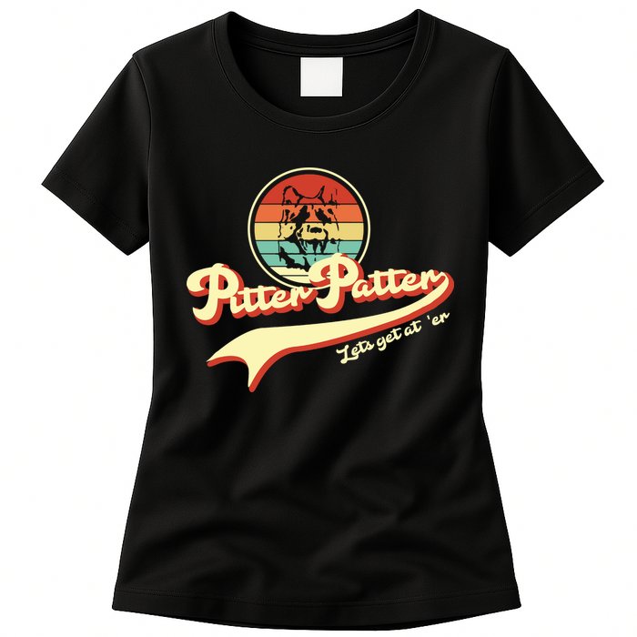 Pitter Patter Let's Get At Er Retro Womens T-Shirt