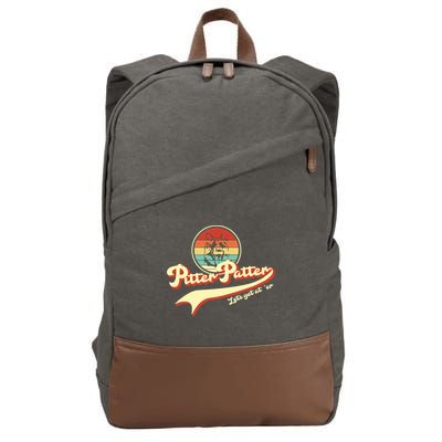 Pitter Patter Let's Get At Er Retro Cotton Canvas Backpack