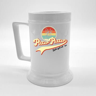 Pitter Patter Let's Get At Er Retro Beer Stein