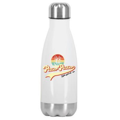 Pitter Patter Let's Get At Er Retro Stainless Steel Insulated Water Bottle